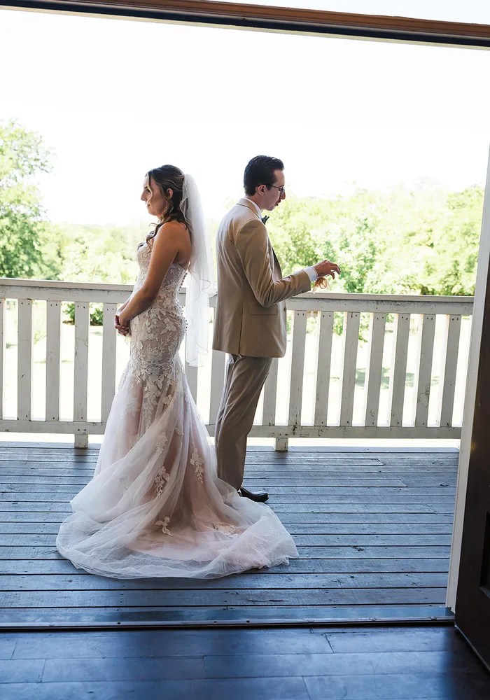 Bride and groom portrait at Stonebridge Wedding & Event Venue, Blum, TX
