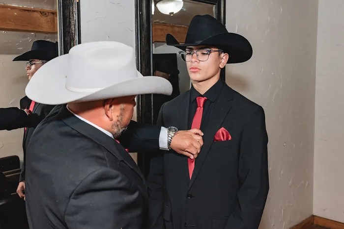 Groom getting ready at Texas Old Town, Kyle, TX