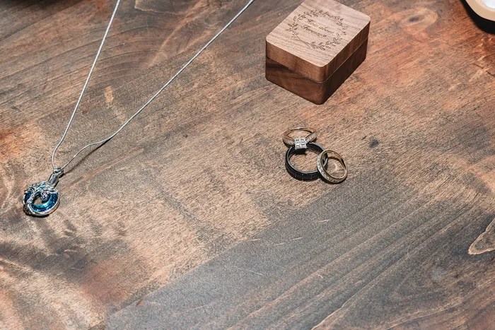 Wedding rings and jewelry at Texas Old Town, Kyle, TX