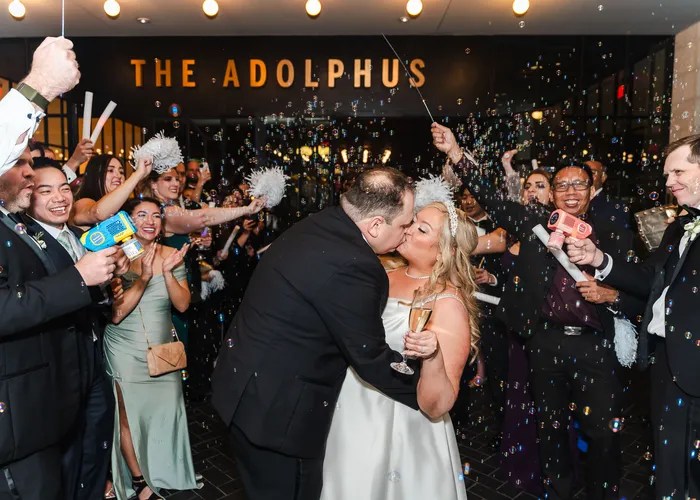 Wedding party celebration at The Adolphus Hotel, Dallas, TX