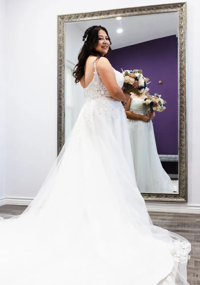 Bride and groom portrait at A Thousand Oaks Events & Retreats, Cypress, TX