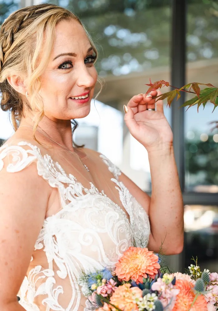 Bride and groom portrait at Trinity River Distillery, Fort Worth, TX