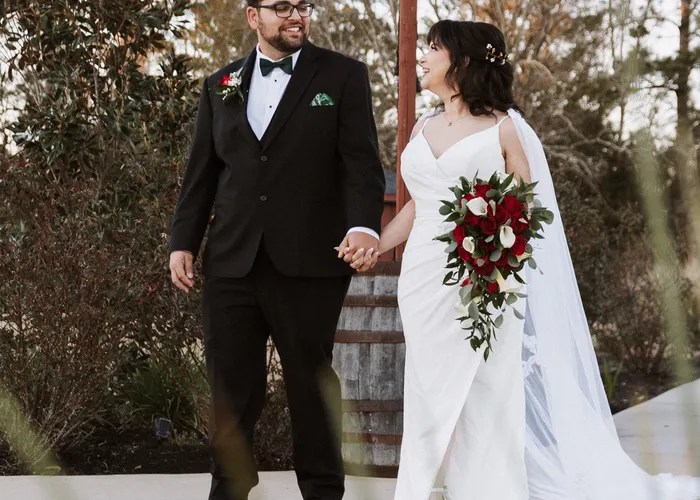 Candid wedding moment at Union Ranch Wedding and Event Venues, New Waverly, TX