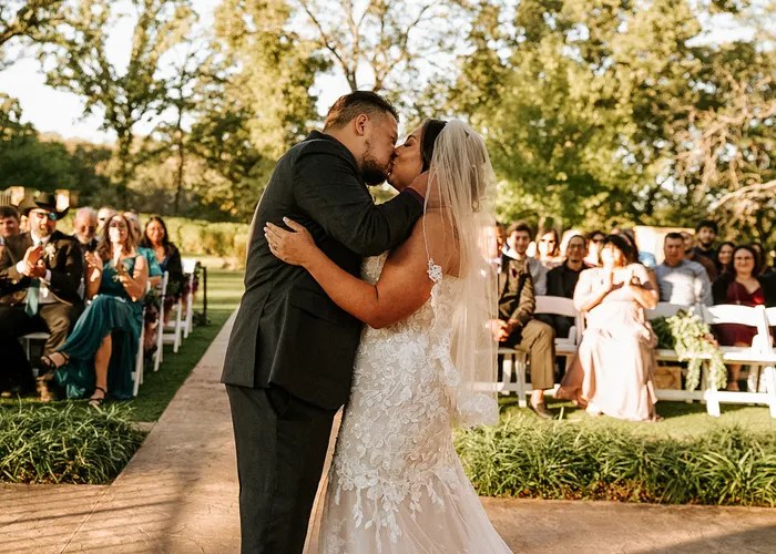 Wedding ceremony at Walden Retreats Hill Country, Johnson City, TX