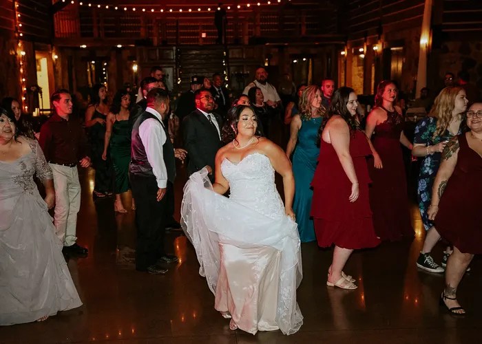 Wedding party celebration at Walden Retreats Hill Country, Johnson City, TX