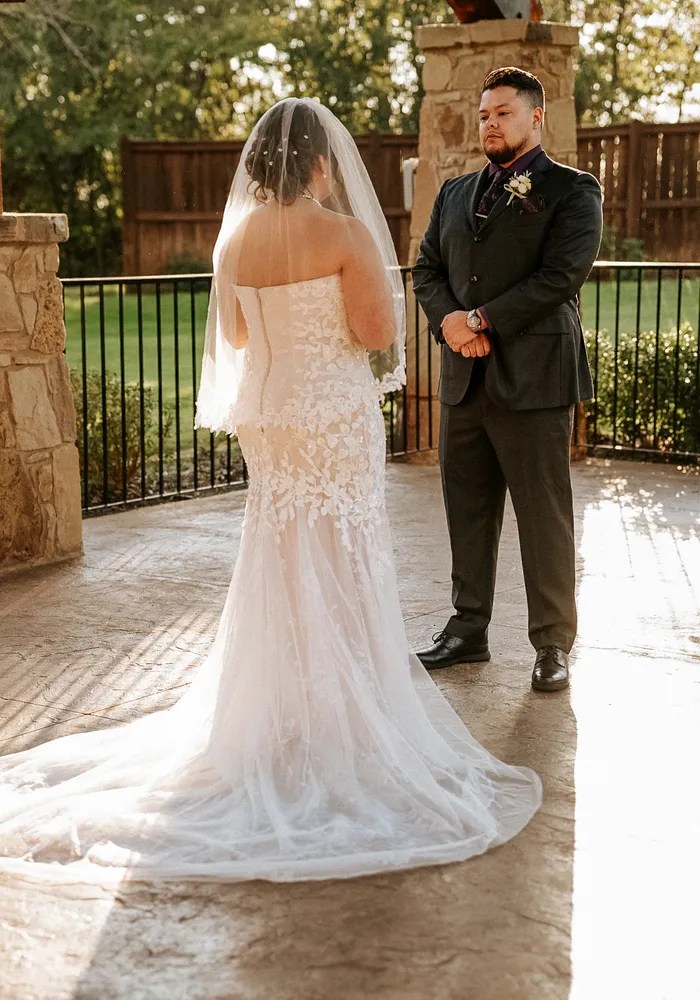 Bride and groom portrait at Walden Retreats Hill Country, Johnson City, TX