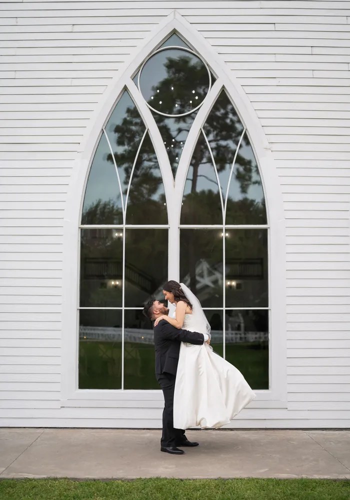 Bride and groom portrait at The Springs in Wallisville, Wallisville, TX