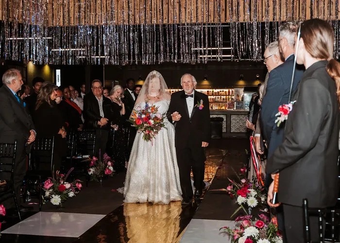 Candid wedding moment at White Oak Music Hall, Houston, TX