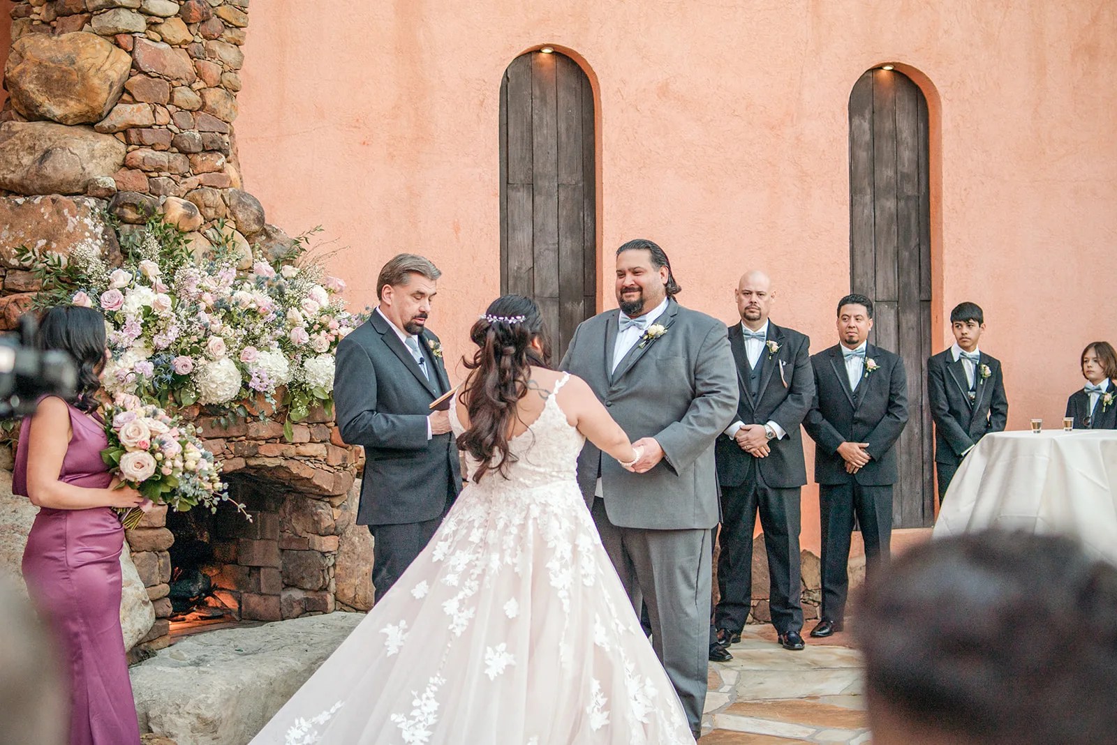 Wedding ceremony at Agave Estates in Katy, TX