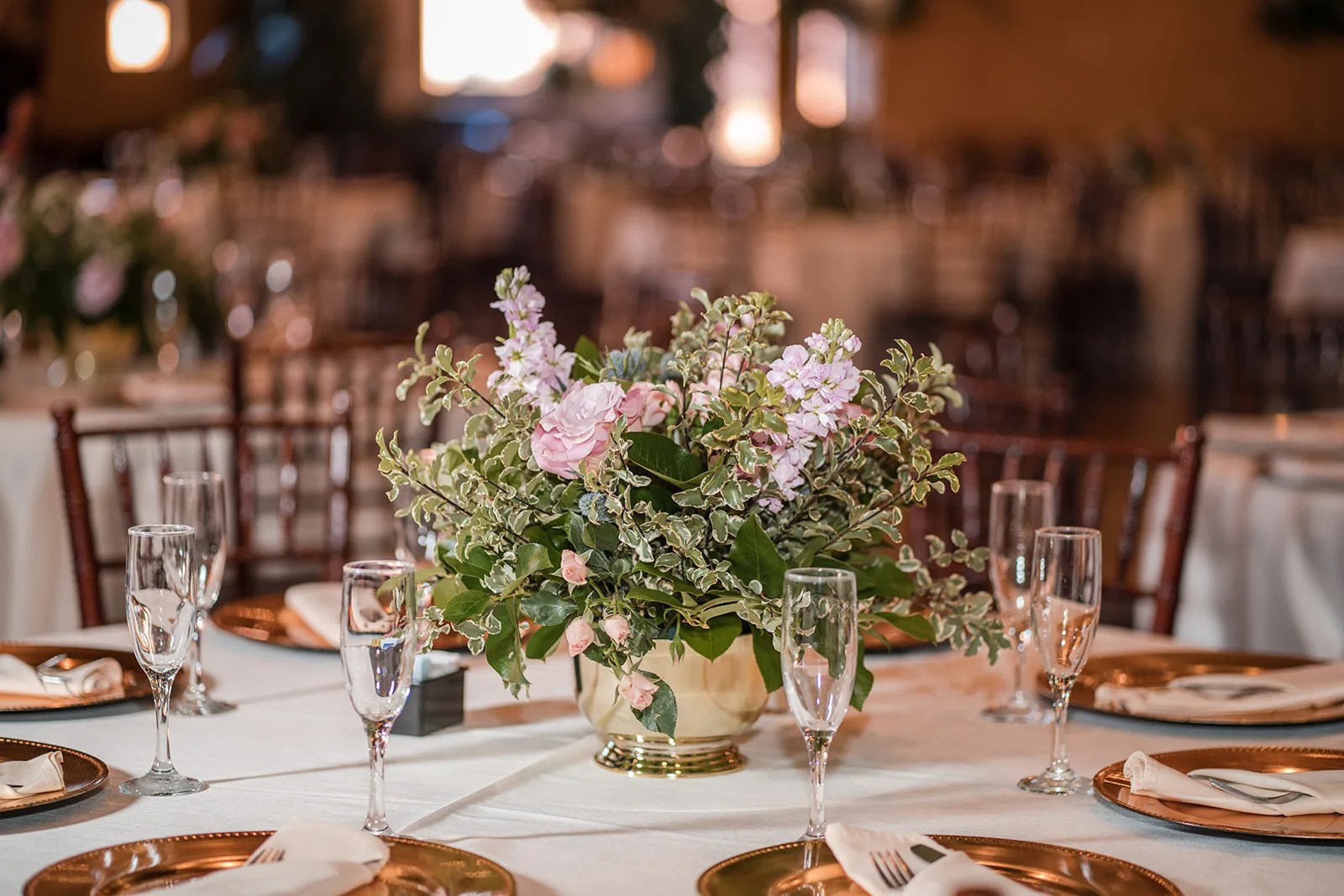Wedding place settings at Agave Estates in Katy, TX