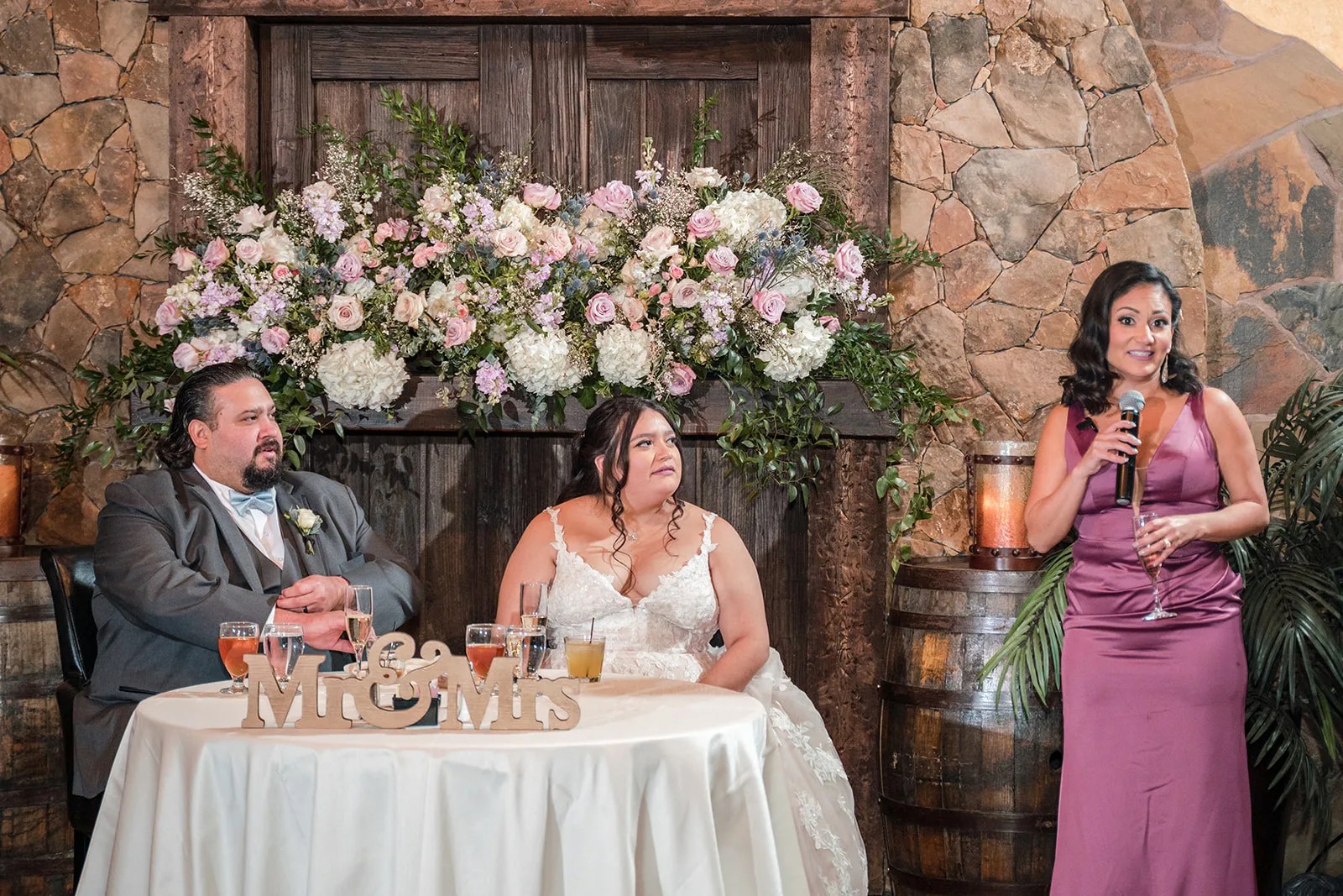 Wedding cake table at Agave Estates in Katy, TX