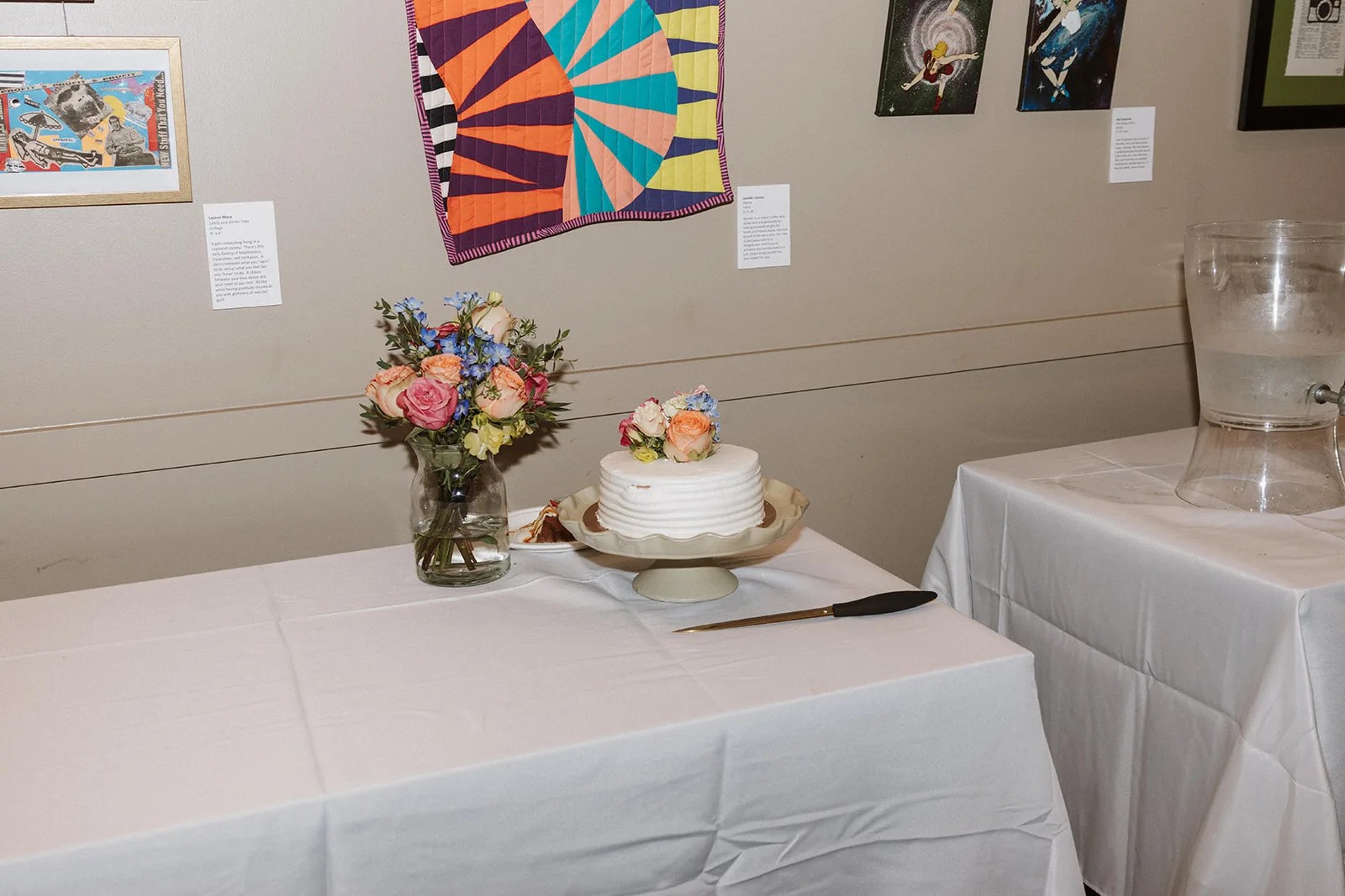 Reception tables at the Austin Central Library in Austin, TX
