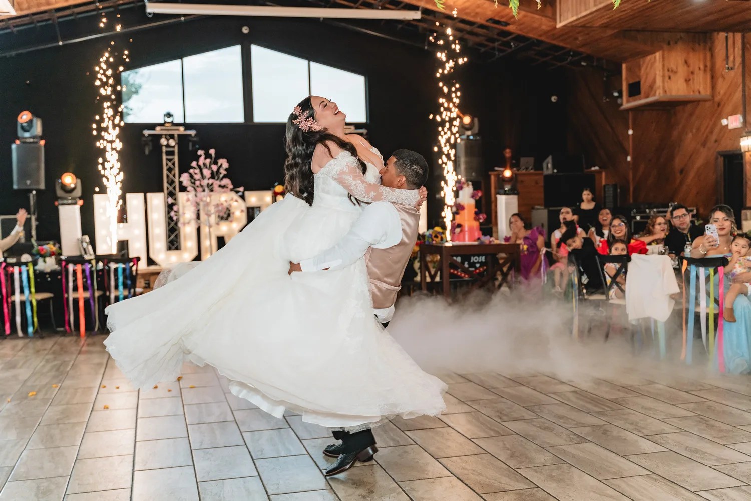 First dance on a cloud of low fog at Bonanza Ranch, Crosby, TX