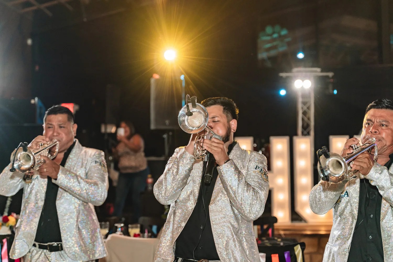 Mariachi performing at the reception at Bonanza Ranch, Crosby, TX