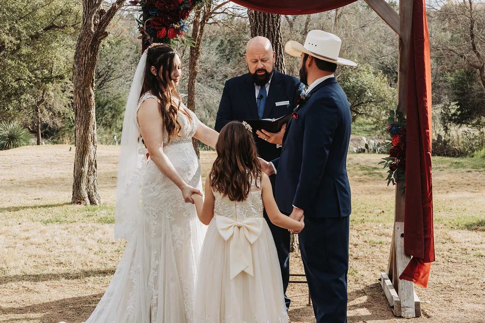 Wedding ceremony from the back at Cedar Skies in Burnet, TX