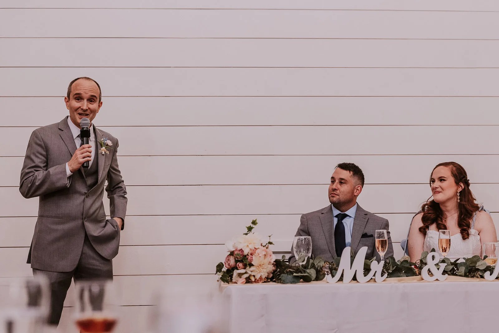 Wedding head table at Deerfield Estates Venue at Deerfield Estates Venue, Waco, TX
