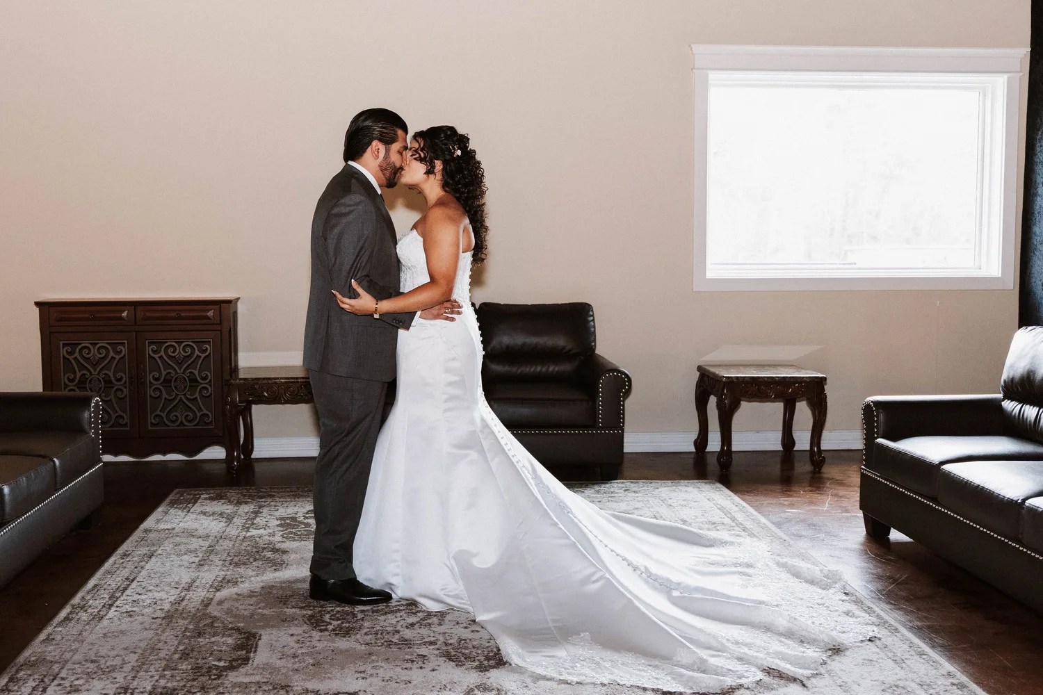 Couple in the ballroom at D'Gala Ranch, Crosby, TX