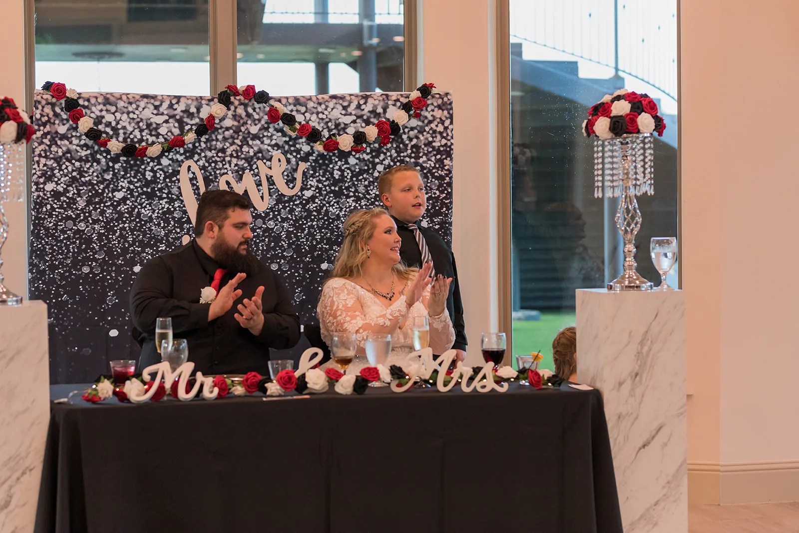 The head table at D'Vine Grace Vineyard, McKinney, TX