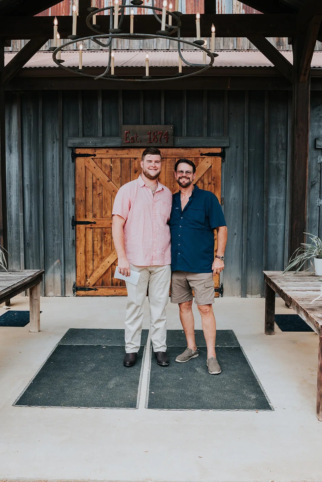 The wooden barn doors at Eagle Dancer Ranch, Boerne, TX