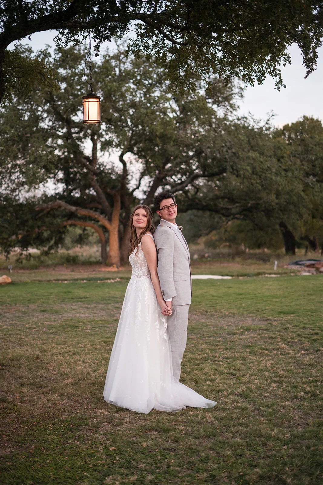 Bride under the oaks at HighPointe Estate in Liberty Hill, TX