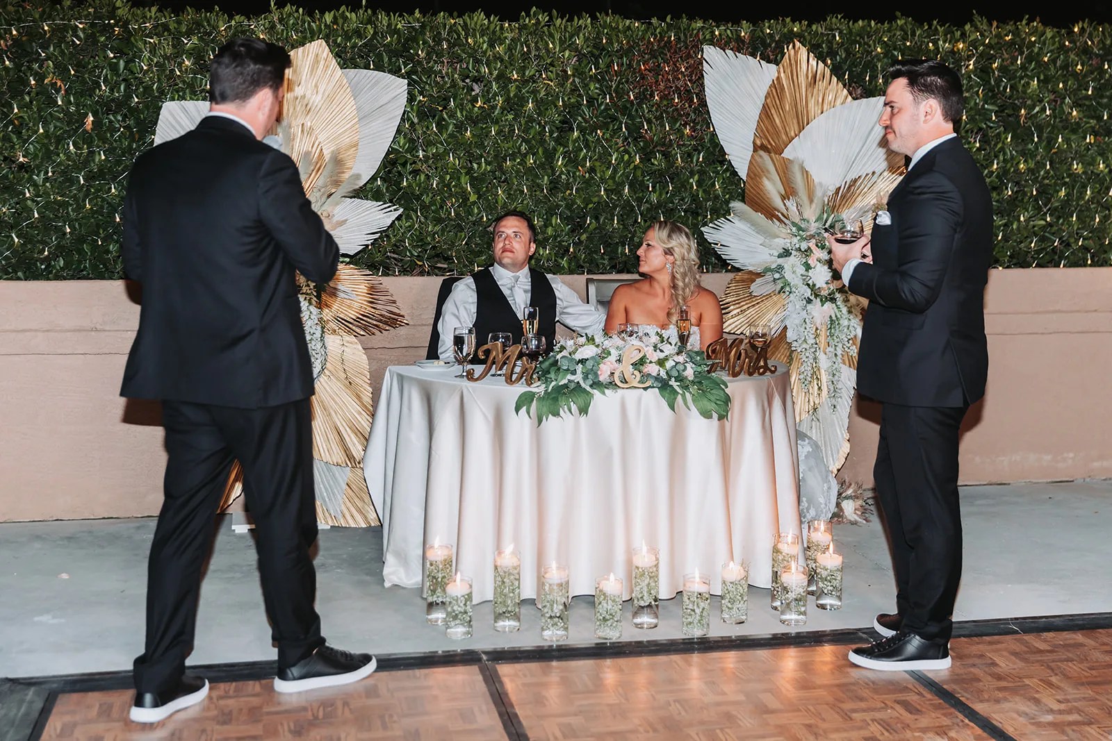 Wedding reception head table at Kimpton Miralina Resort at Kimpton Miralina Resort & Villas, Scottsdale, AZ