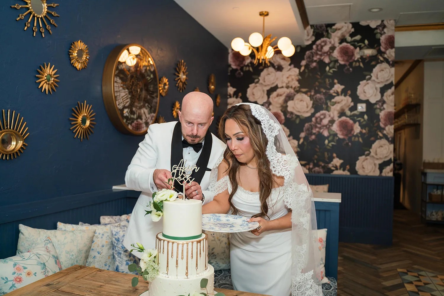 Cake in the dining room at Little Hen, Houston, TX