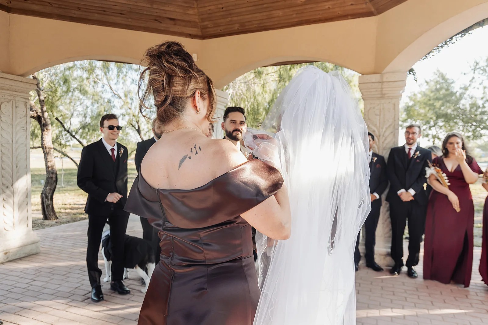Ceremony under the covered pavilion at Monarca Event Center in Edinburg