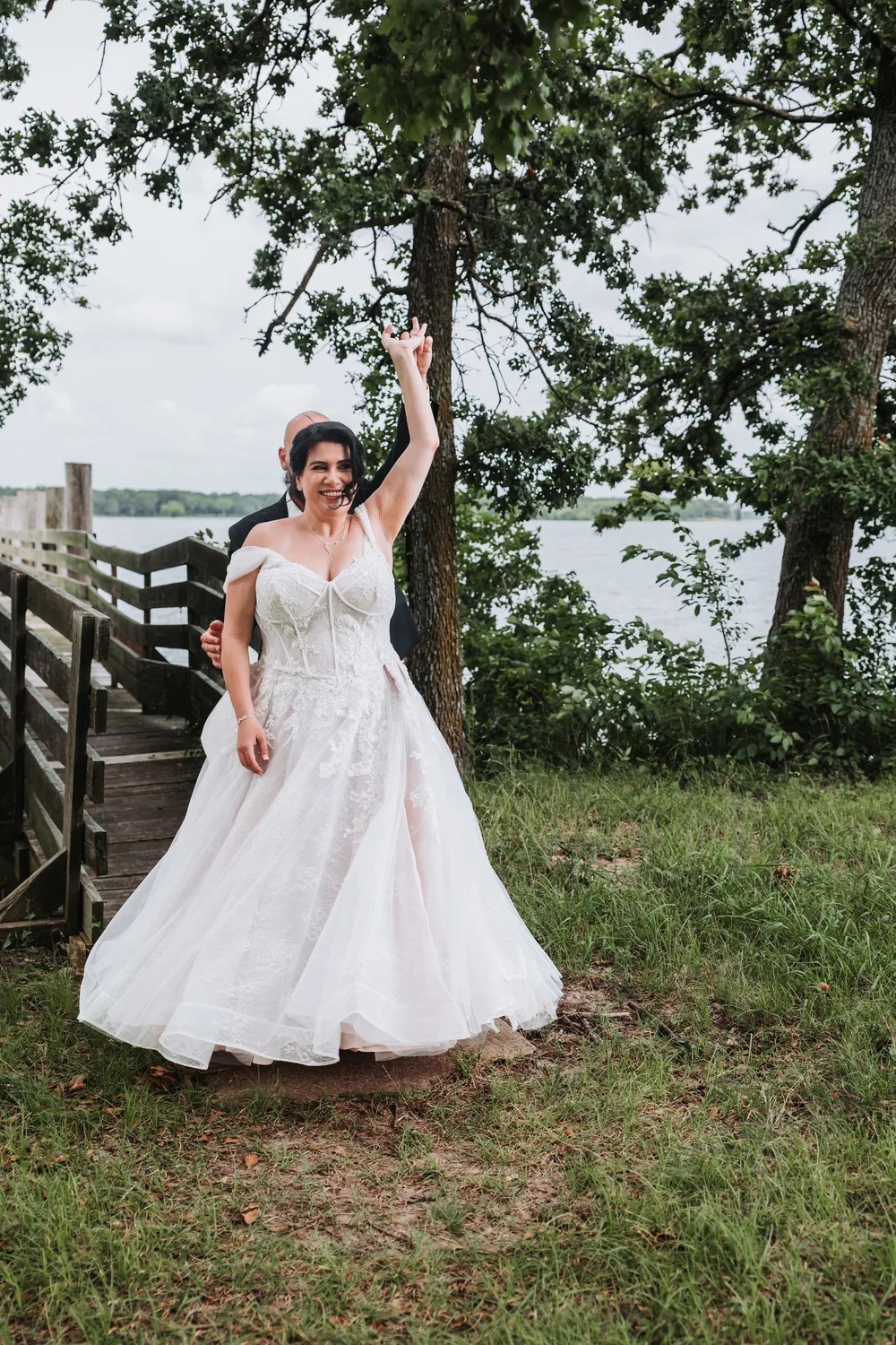 Bride by Lake Tawakoni at Peninsula Ranch