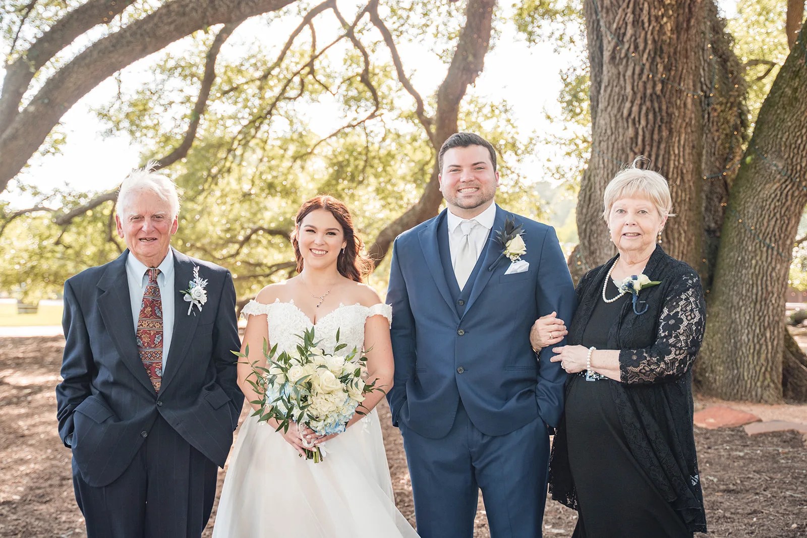 Wedding ceremony with guests at Pine Lake Ranch in Montgomery, TX
