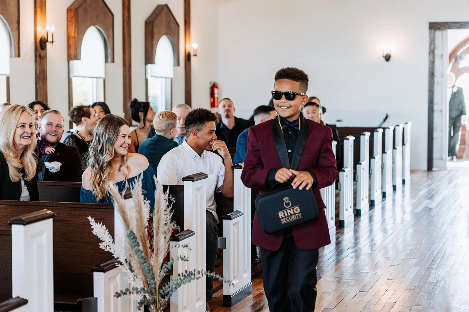 Wedding ceremony in the chapel at Rustic Grace Estate at Rustic Grace Estate, Van Alstyne, TX
