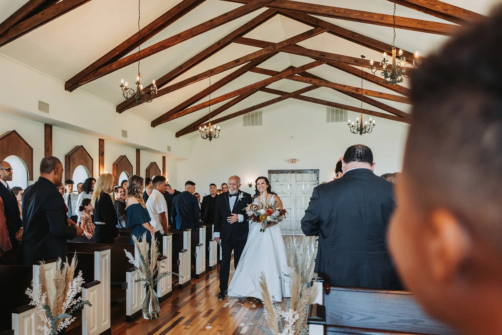 Wood beam ceiling in the chapel at Rustic Grace Estate at Rustic Grace Estate, Van Alstyne, TX