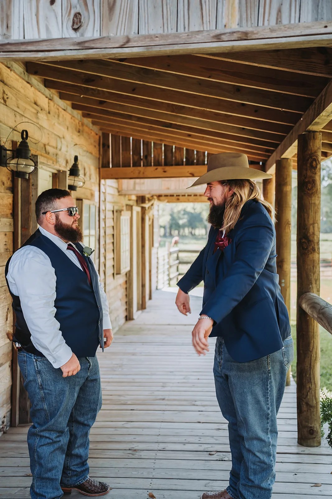 The covered walkway along the buildings at SJP Ranch, Cleveland, TX