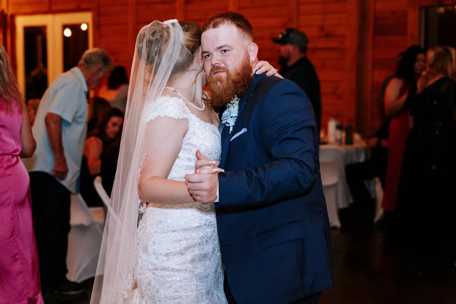 First dance in the cedar barn at Teaghlach Meadows in Yorktown, Texas