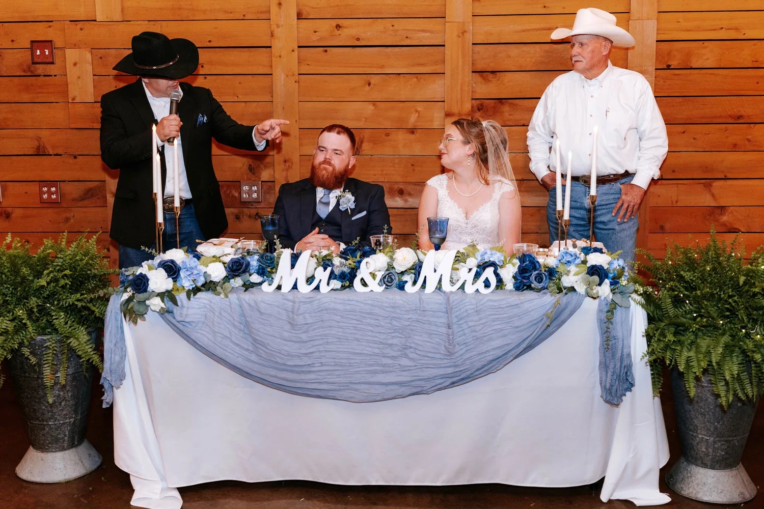 Toasts at the head table at Teaghlach Meadows in Yorktown, Texas