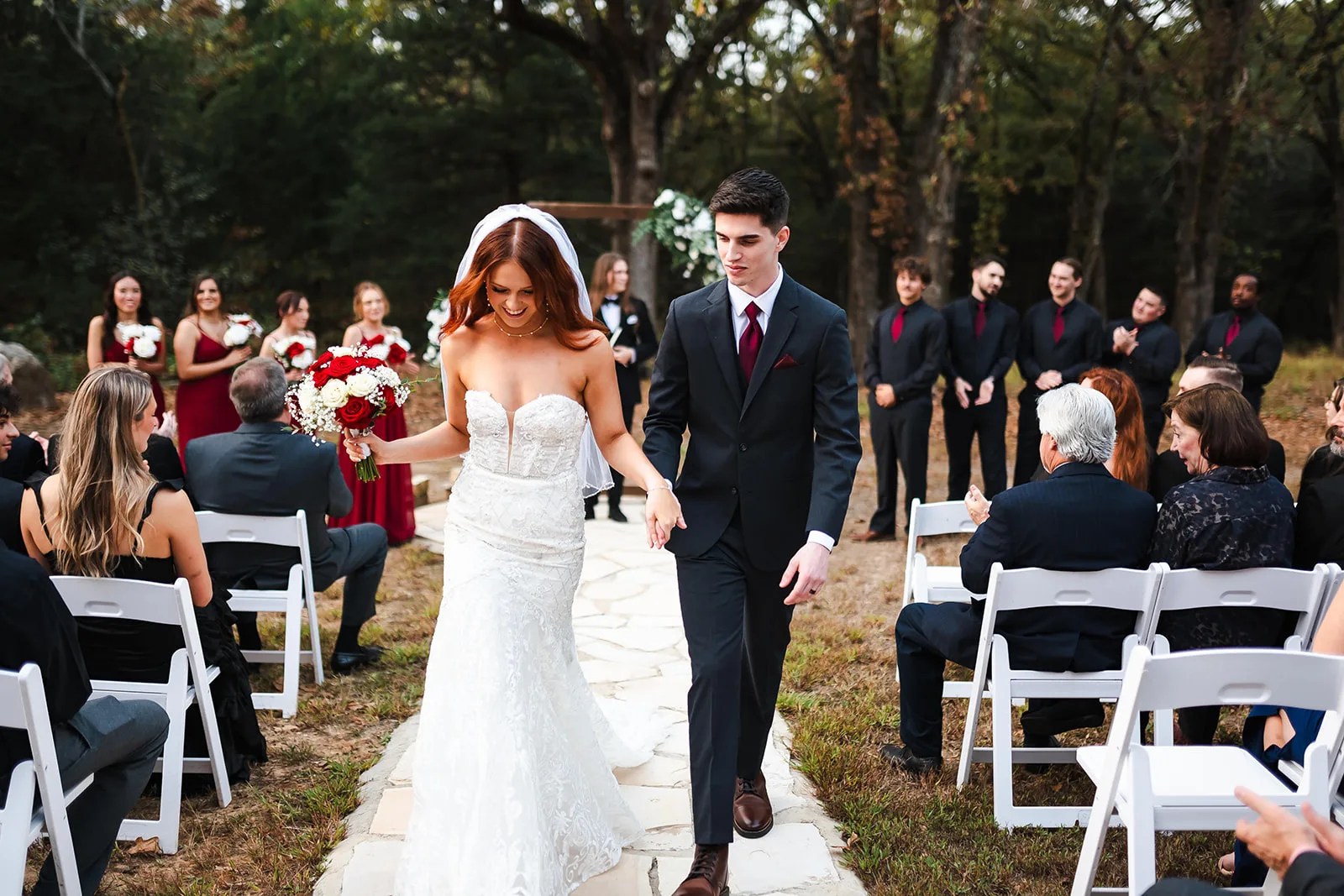 Walking back up the aisle at The Black Oak, Sulphur Springs, TX