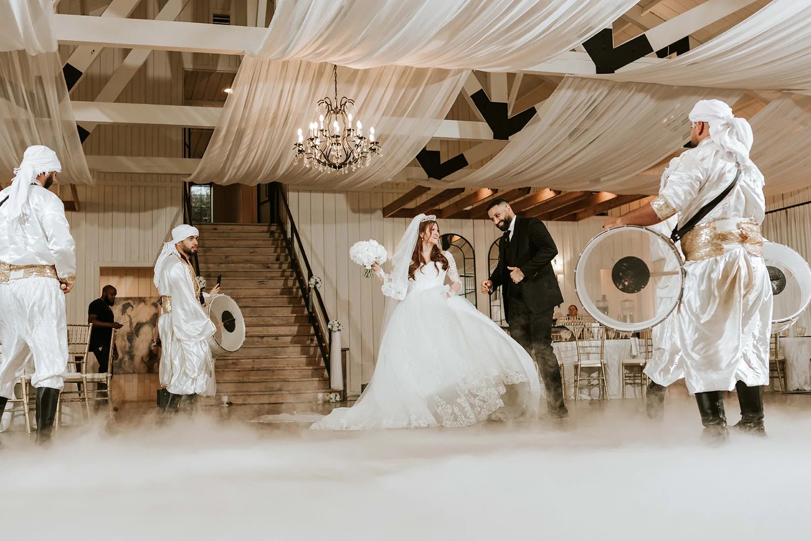 Guests dancing at The Milestone Georgetown wedding venue in Georgetown, TX