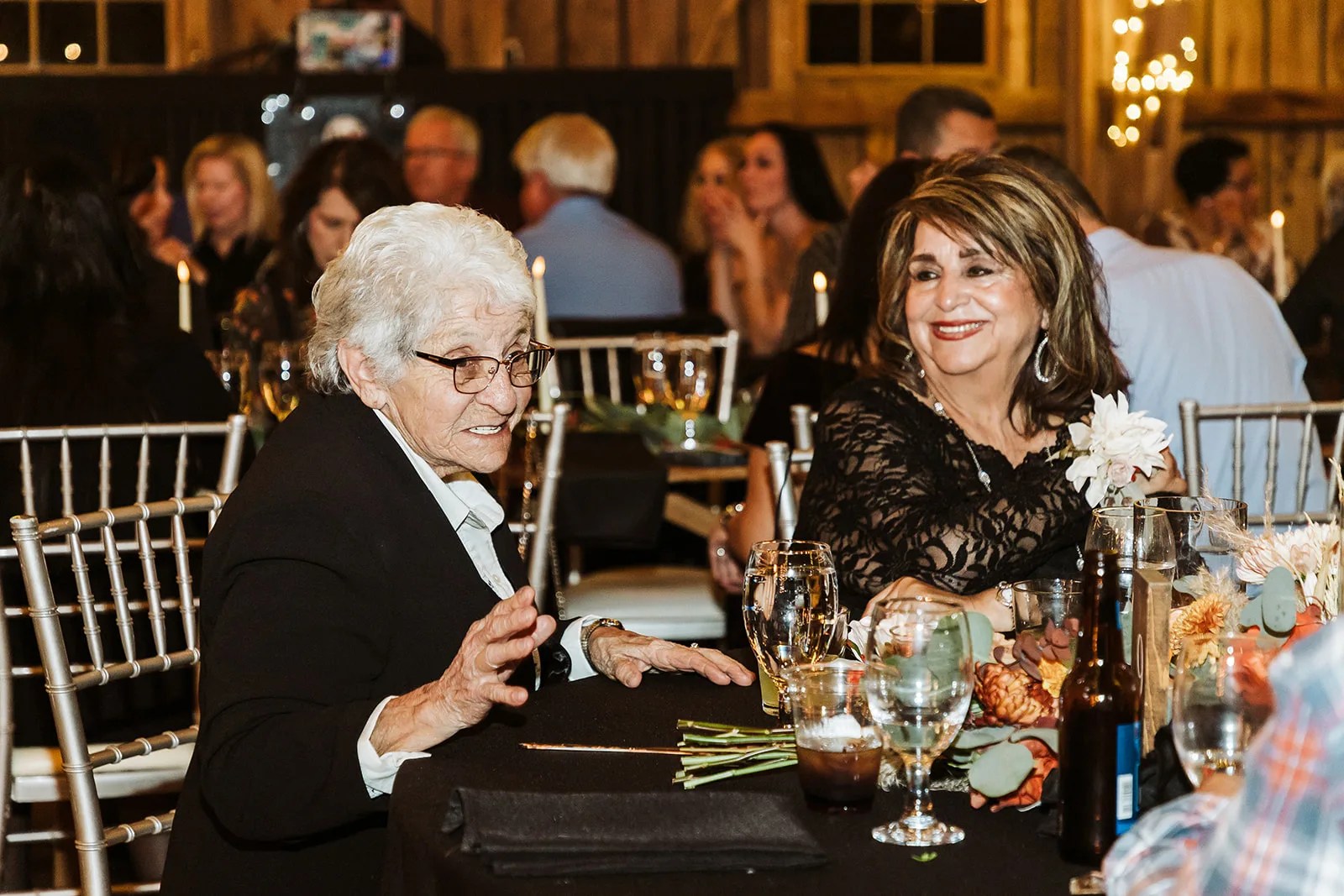 Guests at the reception tables at The Windmill Winery, Florence, AZ