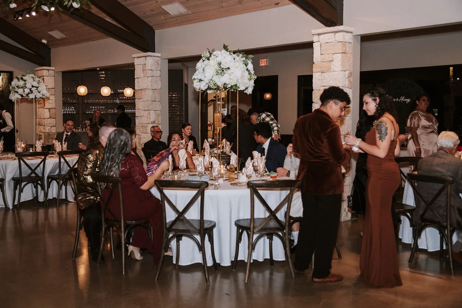 Reception in the Great Hall at Willow Ridge at Willow Ridge, New Braunfels, TX