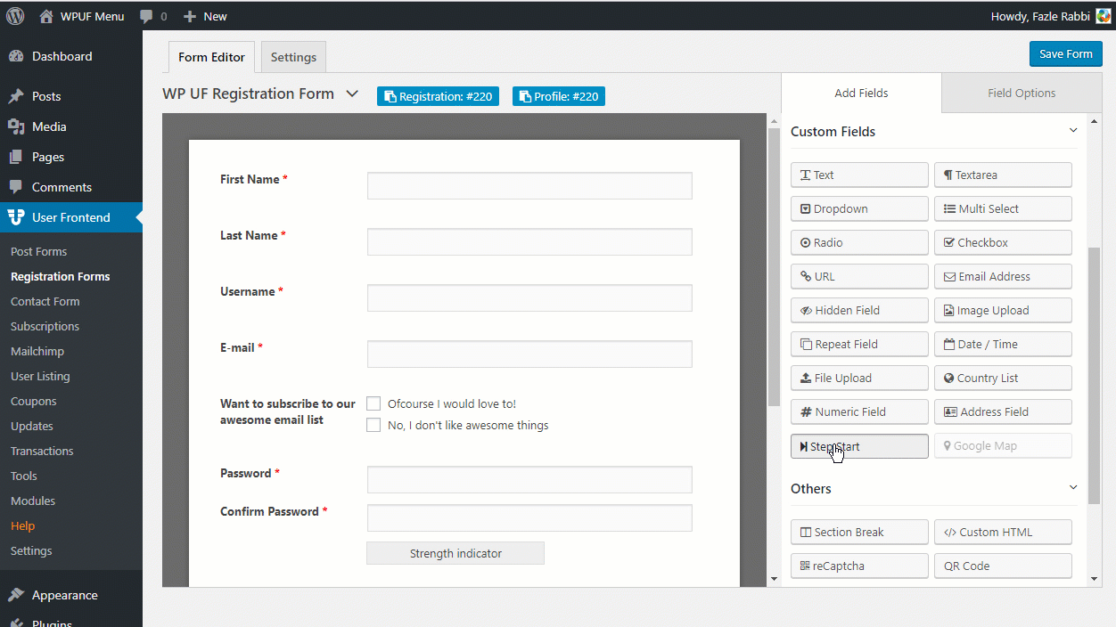 Buy wordpress multi step form wordpress themes from $29. Create Multi-Step Registration Form In WordPress Without Any Coding - weDevs