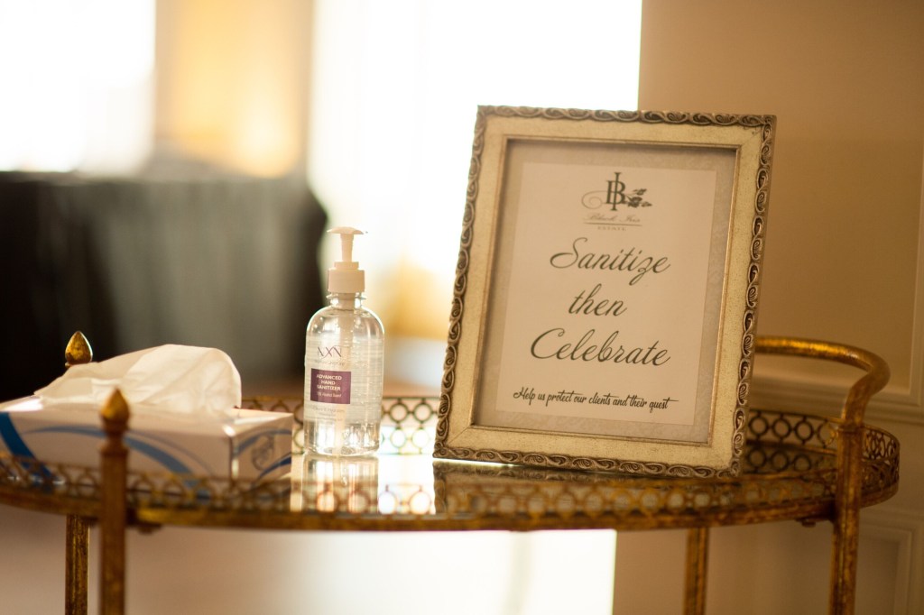 sanitizing booth on table