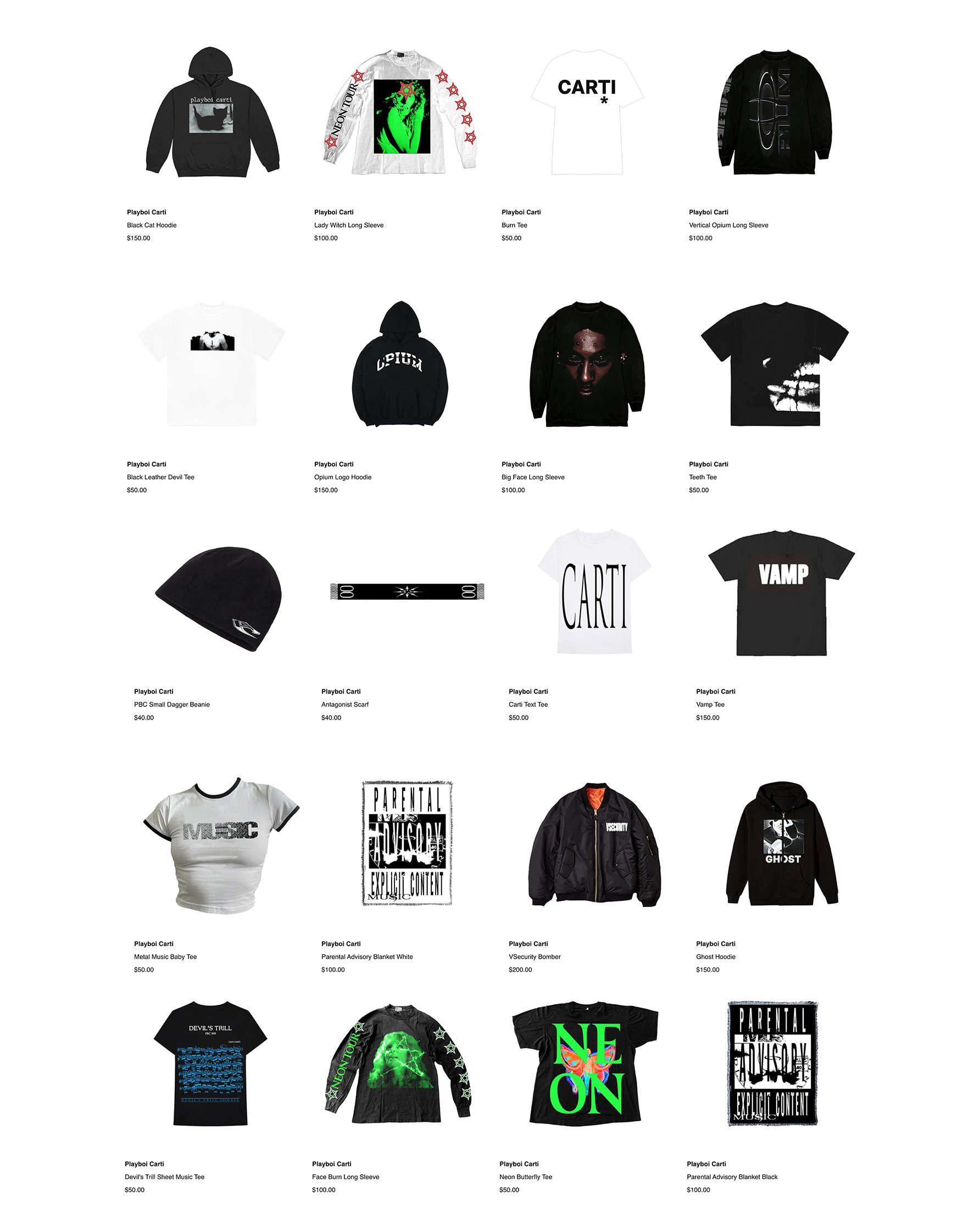 Playboi Carti Interscope Merch