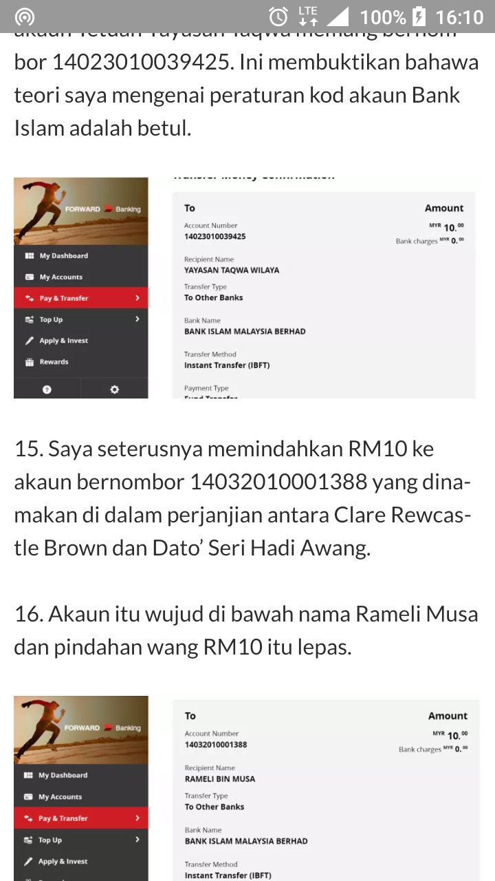 Oleh karenanya harus dimulai dengan '  . The Rm1 4 Million Paid By Hadi Awang To Clare Rewcastle Was Via Rameli Musa Current Ktmb Chairman Weehingthong