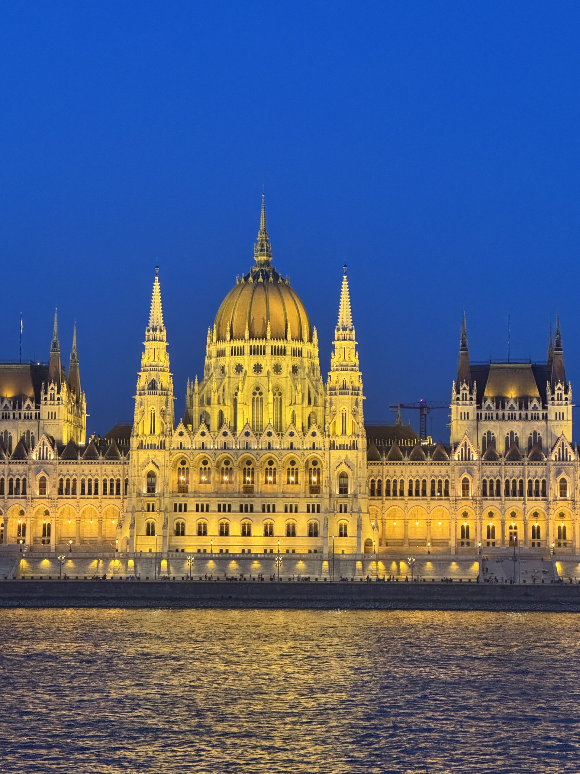 The House of Parliament in Budapest Hungary lit up at night
