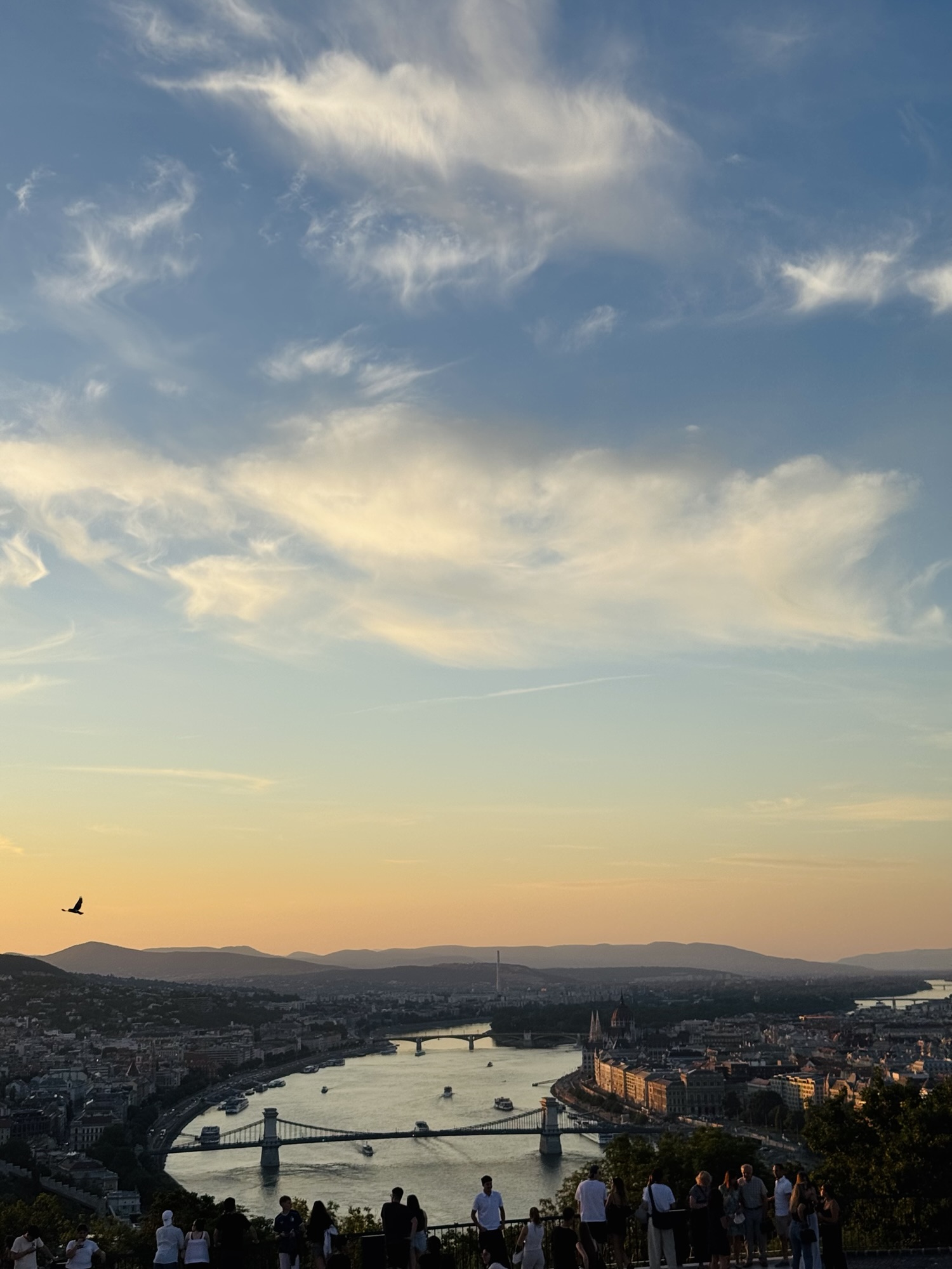 Citadella view point in Budapest Hungary and the Danube River