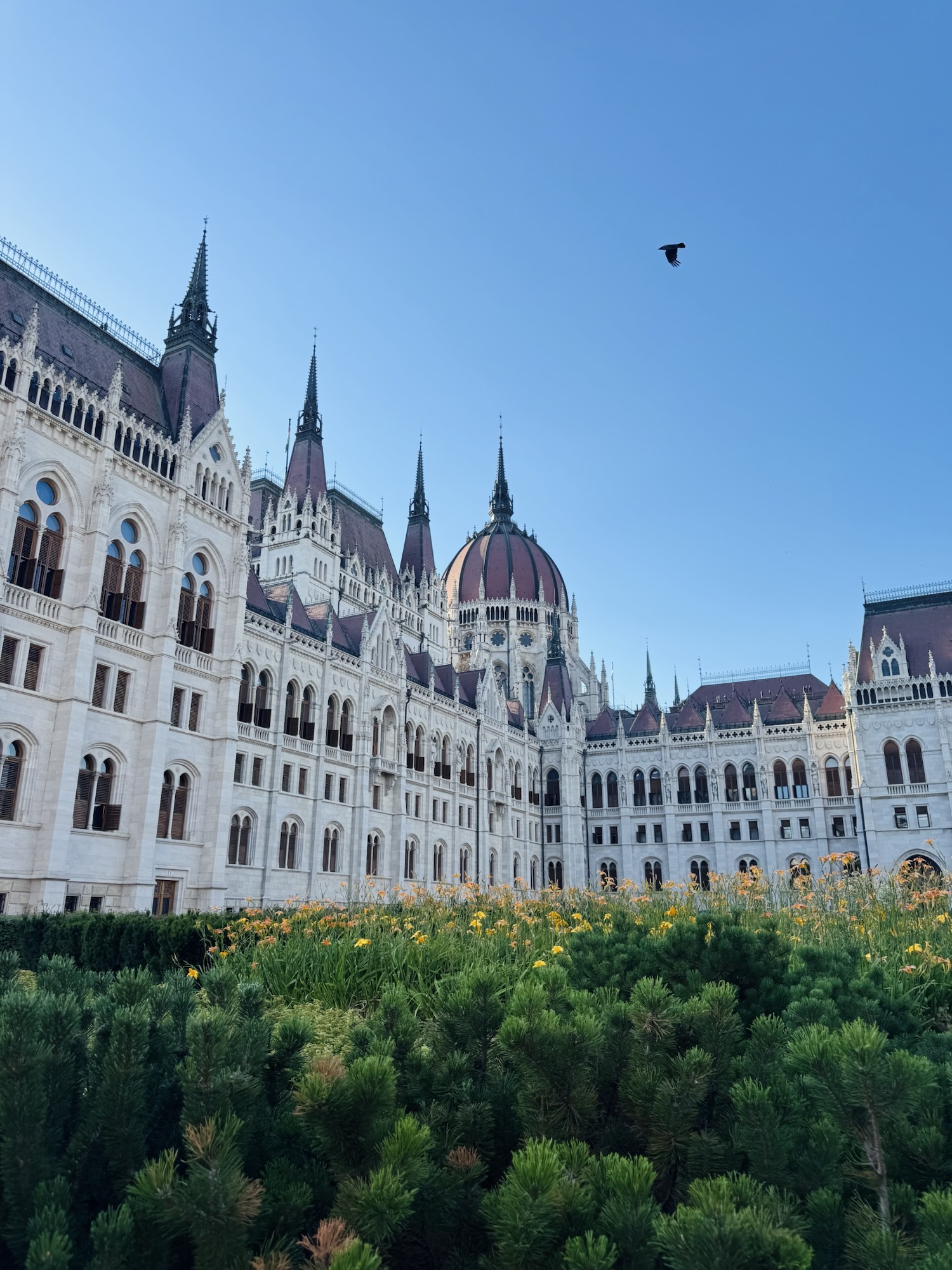 Budapest Parliament Building with blue skies