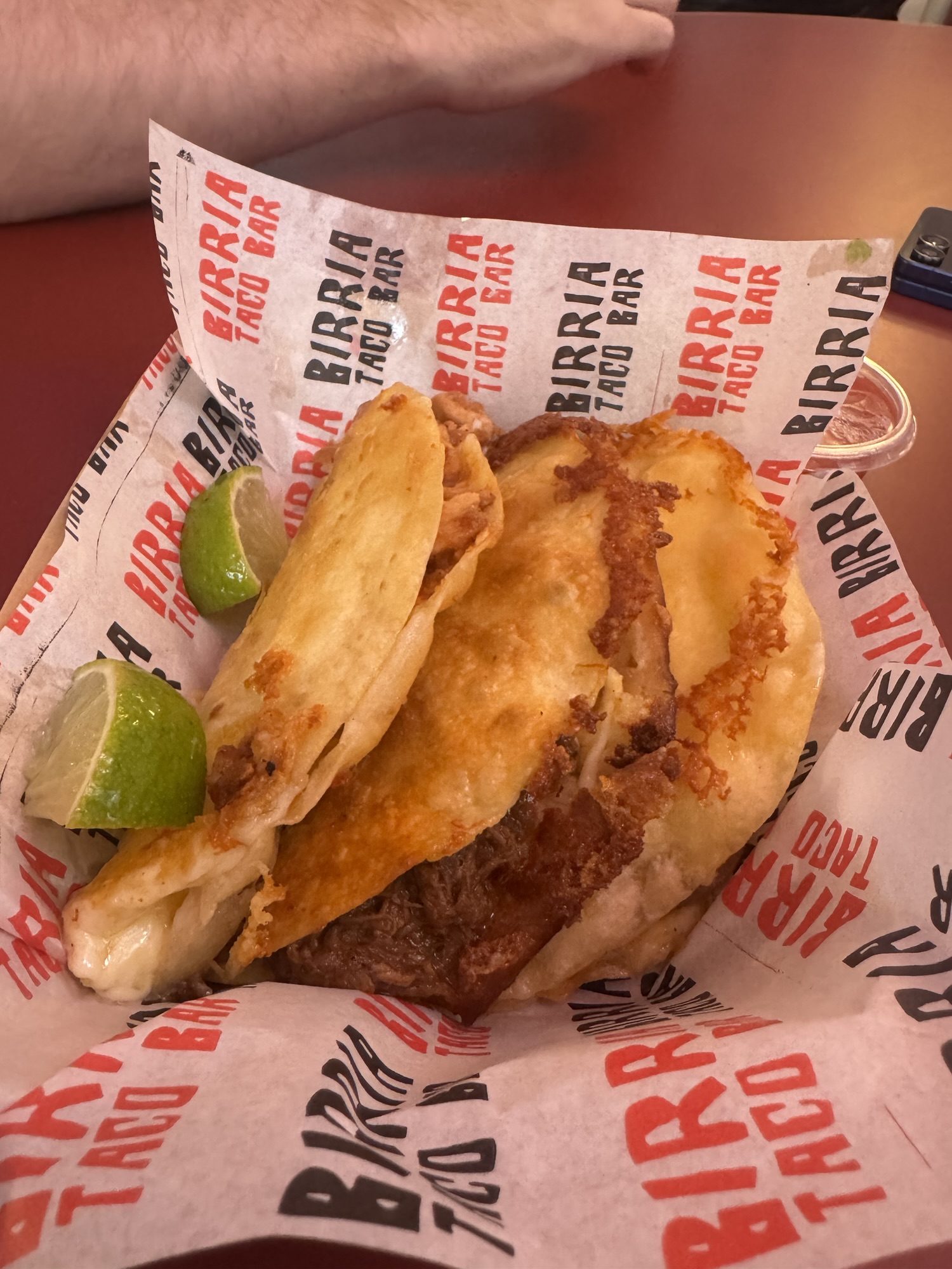 Tacos with limes from #1 Birria Taco