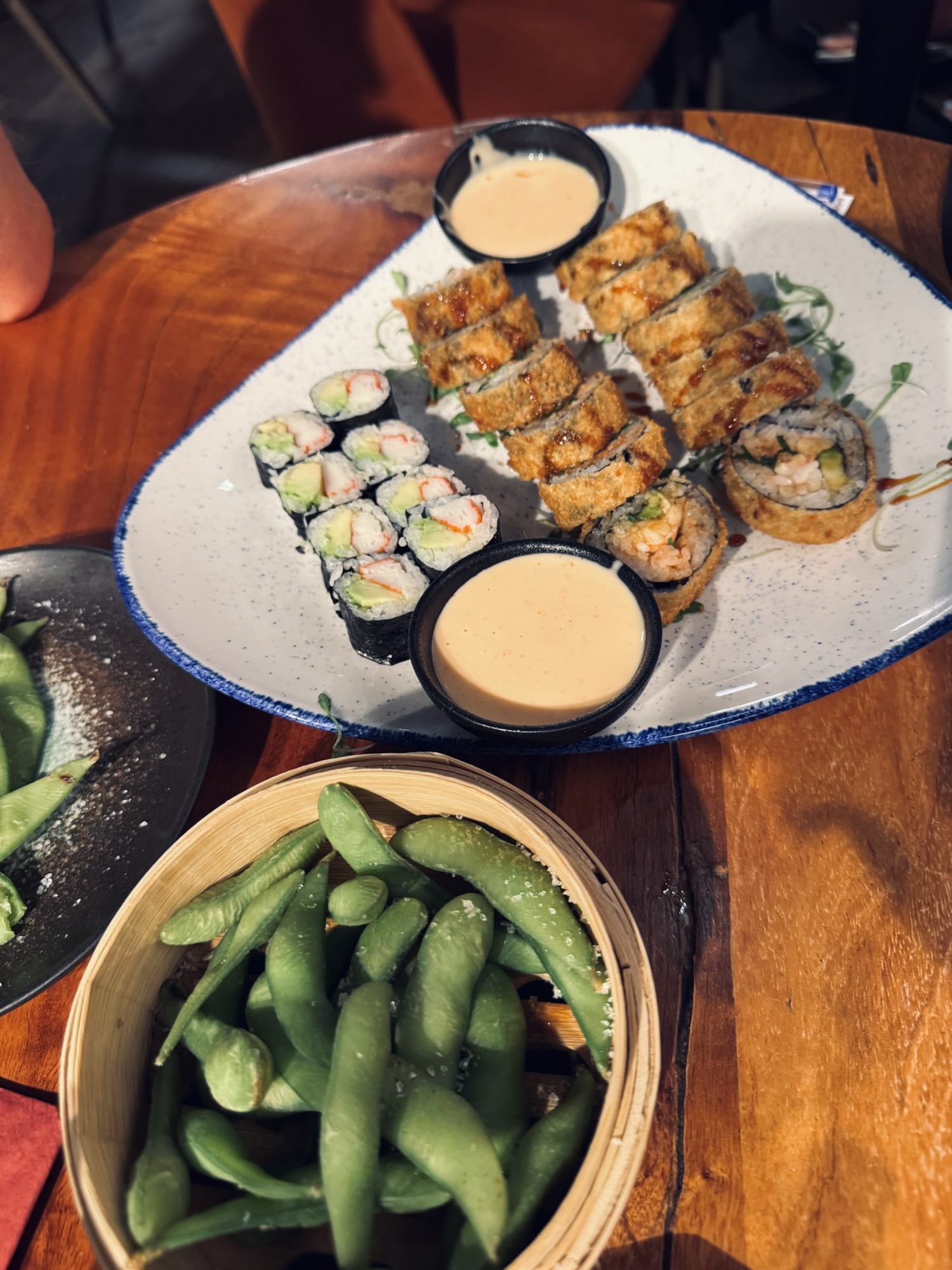 Sushi and edamame from QQ sushi in Zurich Switzerland