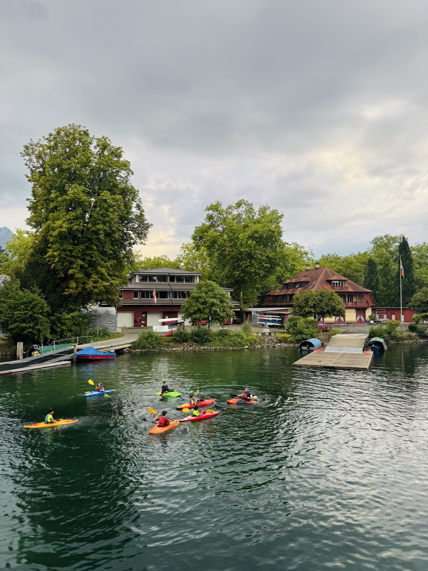Kayaker near Ufschotti Strand in Lucerne Switzerland