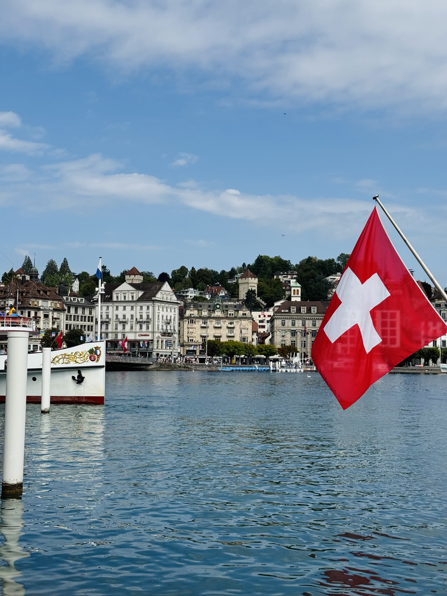 River in Lucerne Switzerland and cityscape