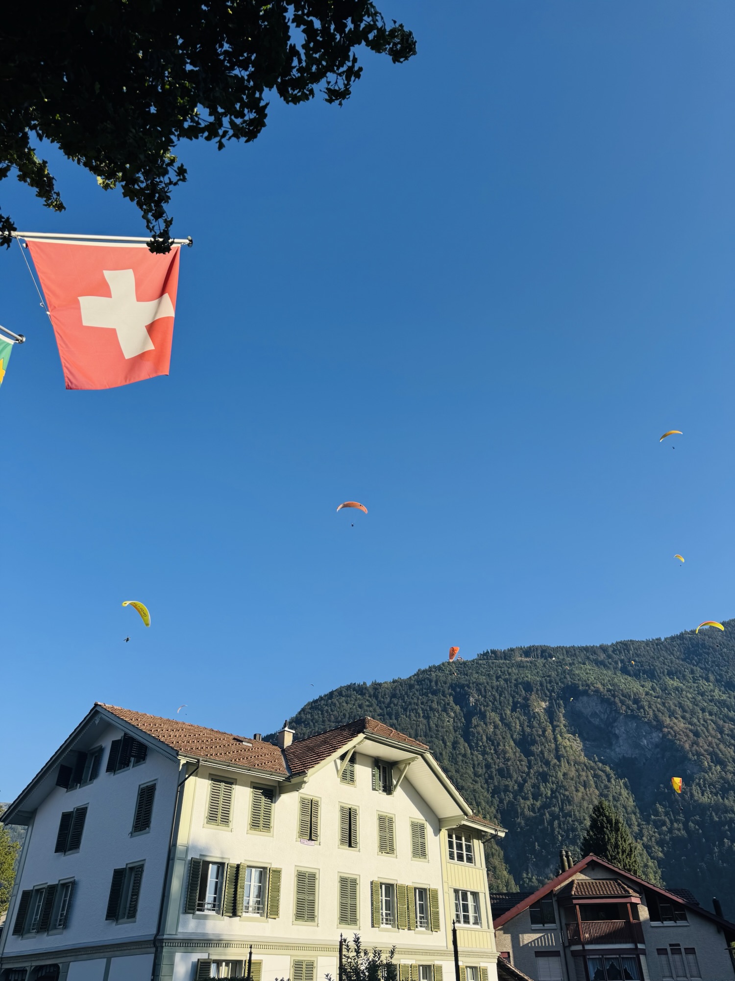 Paragliders in Interlaken Switzerland